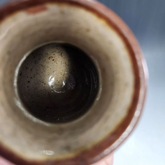 Mini Tonala Vase 4" Brush Holder Studio Pottery Hand Painted Bird Signed Mexico - Picture 8 of 11